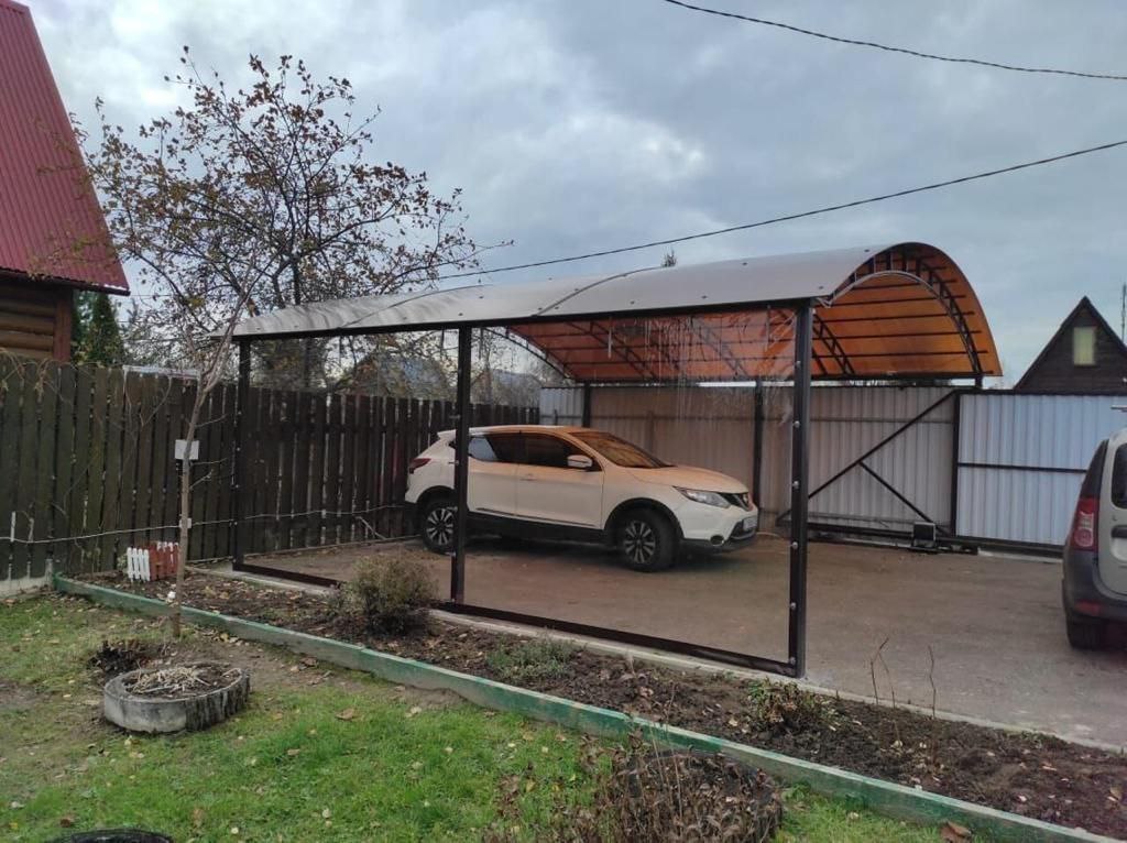 Прозрачные шторы ПВХ для навеса под автомобиль в посёлке Менделеево